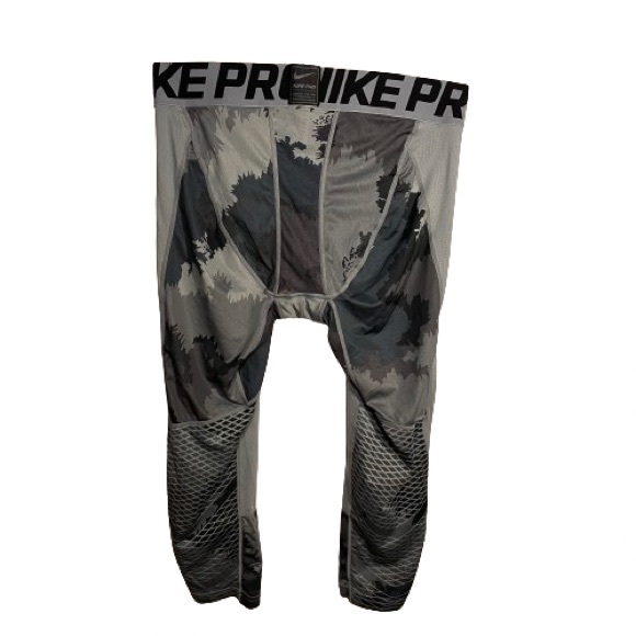 Nike Pro Hypercool 3/4 Compression Tights Legging Mens Size Large Gray Camo - Picture 5 of 13